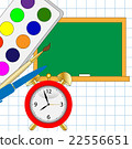 colored watercolor,alarm clock and blackboard 22556651