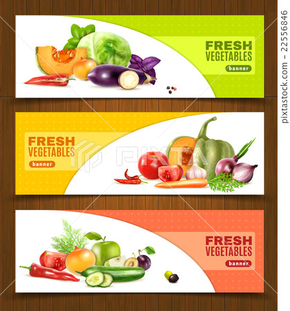 Vegetables And Fruits Horizontal Banners Vegetables And Fruits Horizontal Banners 22556846
