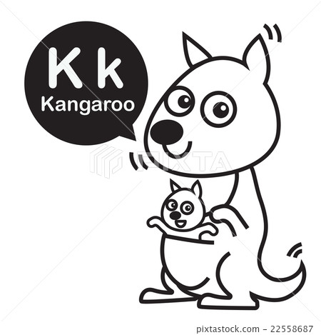 K Kangaroo cartoon and alphabet for children 22558687