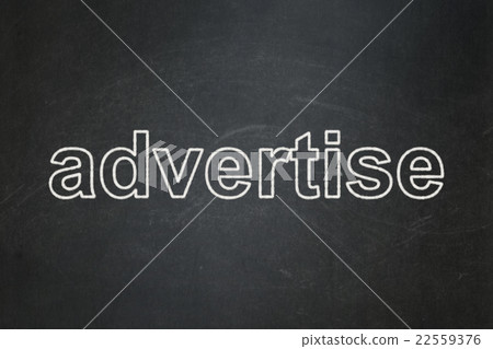 Advertising concept: Advertise on chalkboard Advertising concept: Advertise on chalkboard 22559376