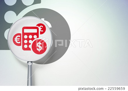 News concept:  Calculator with optical glass on 22559659