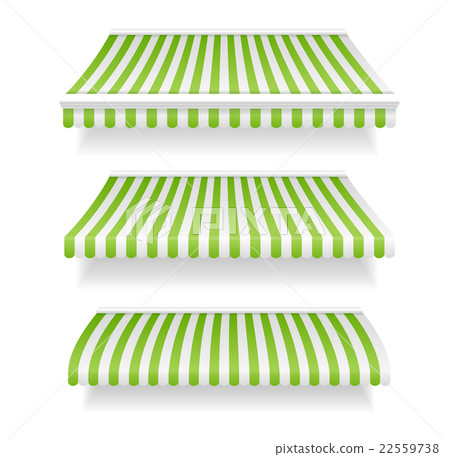 Colorful Awnings for Shop Set Green. Vector Colorful Awnings for Shop Set Green. Vector 22559738