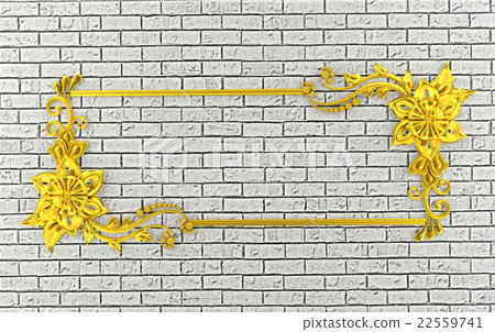Golden frame on white background Golden frame on white background 22559741