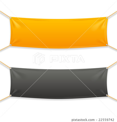 Fabric Rectangular Horizontal Banner with Ropes Fabric Rectangular Horizontal Banner with Ropes 22559742
