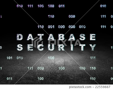 Database concept: Database Security in grunge dark 22559887