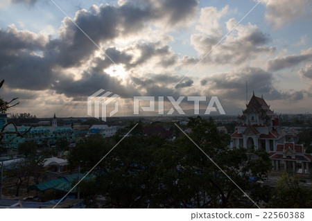 Light of rays shining through dark clouds Light of rays shining through dark clouds 22560388