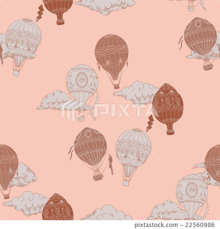 Seamless Pattern with Hot Air Balloons Seamless Pattern with Hot Air Balloons 22560986