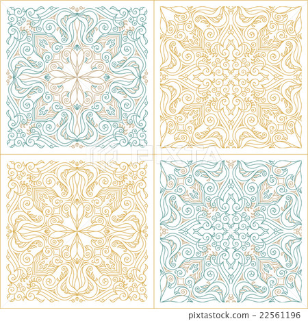 Vector seamless pattern set with art ornament for Vector seamless pattern set with art ornament for 22561196