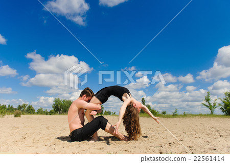 Contemporary dance. Young couple dancing. Contemporary dance. Young couple dancing. 22561414