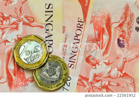 Singapore money on white background 22561952