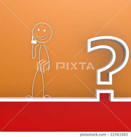 Question mark with curious puppet 22561983
