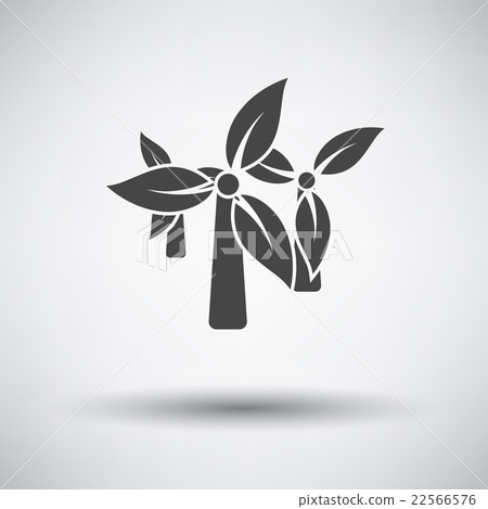 Wind mill with leaves in blades icon 22566576