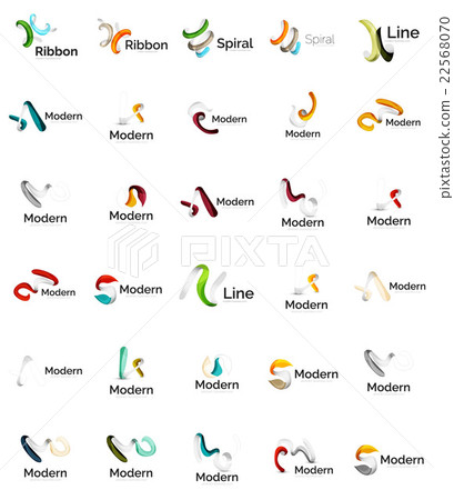 Set of abstract ribbon logo icons - Stock Illustration [22568070] - PIXTA