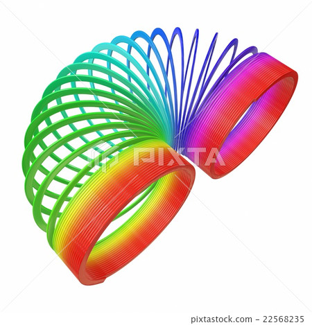 Rainbow spiral spring. 3d illustration Rainbow spiral spring. 3d illustration 22568235