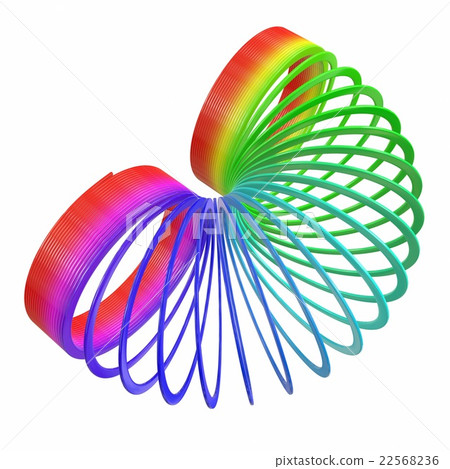 Rainbow spiral spring. 3d illustration Rainbow spiral spring. 3d illustration 22568236