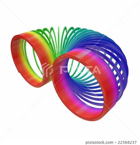 Rainbow spiral spring. 3d illustration Rainbow spiral spring. 3d illustration 22568237