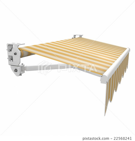 Awnings, marques patio Basis. 3d illustration 22568241