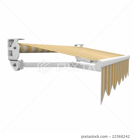 Awnings, marques patio Basis. 3d illustration 22568242