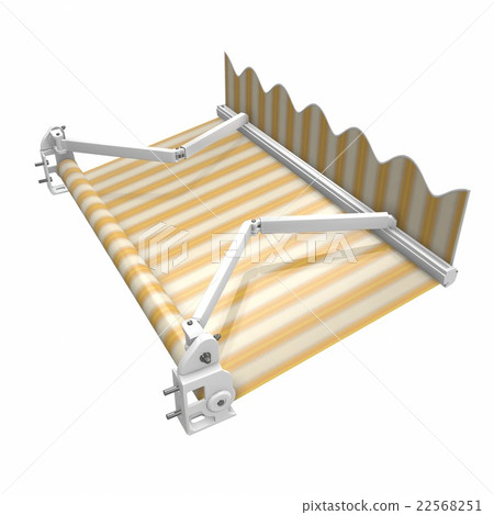 Awnings, marques patio Basis. 3d illustration 22568251