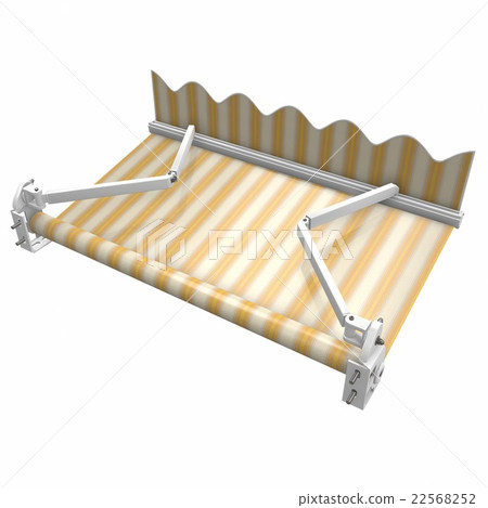Awnings, marques patio Basis. 3d illustration 22568252