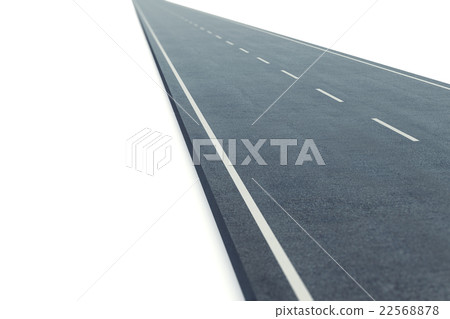 Road with a marking going to distance isolated on 22568878