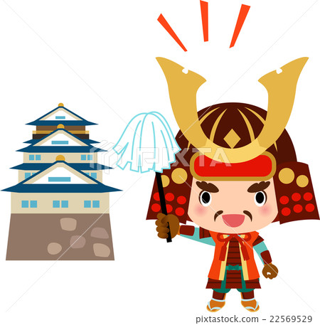 图库插图: 战国指挥官和城堡