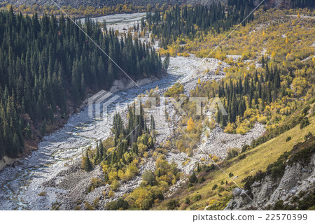 The panorama of mountain landscape of Ala-Archa The panorama of mountain landscape of Ala-Archa 22570399