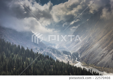 The panorama of mountain landscape of Ala-Archa 22570408
