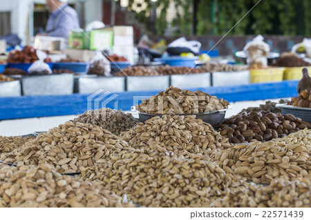 Spices and vegetables at local bazaar in Osh. 22571439