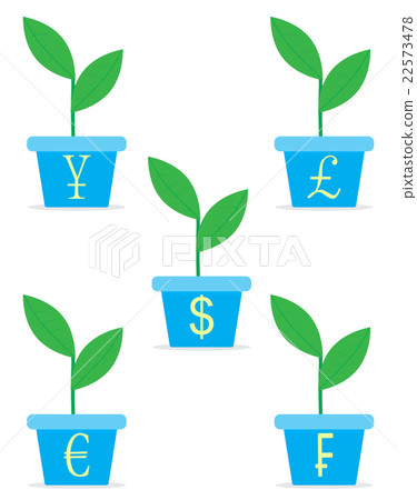 Growth income from start up set. Sprout in a pot 22573478