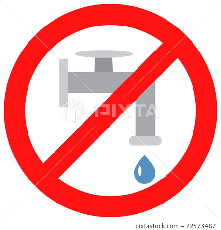 Sign close valve with water Sign close valve with water 22573487