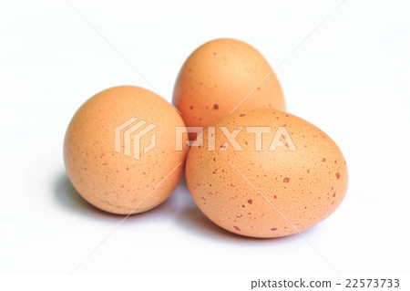 Triple eggs isolate on white background 22573733