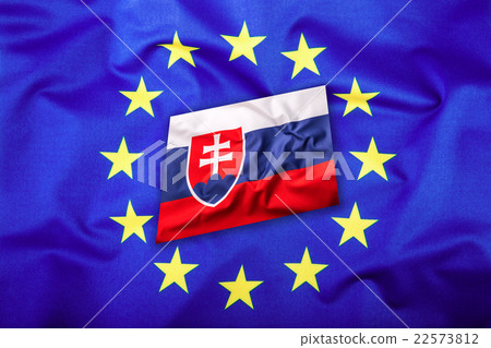 Flag of the Slovak republic and the European Union 22573812