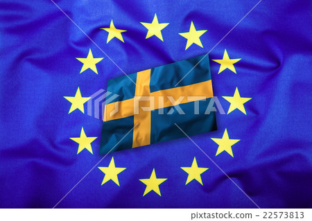 Flags of the Sweden and the European Union. 22573813