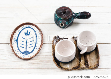 Clay tea set for two Clay tea set for two 22573826