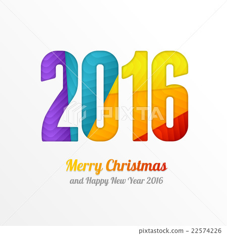 Happy New Year 2016 Colorful Greeting Card. Vector Happy New Year 2016 Colorful Greeting Card. Vector 22574226