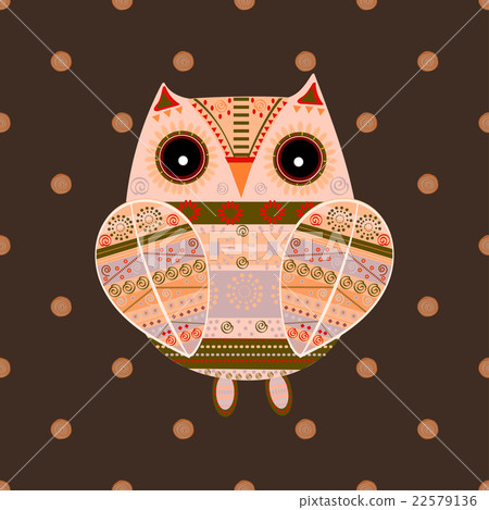 Cute owl with ethnic ornament 22579136