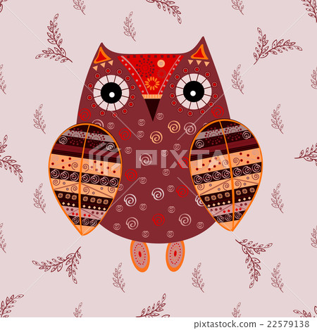 Cute owl with ethnic ornament 22579138