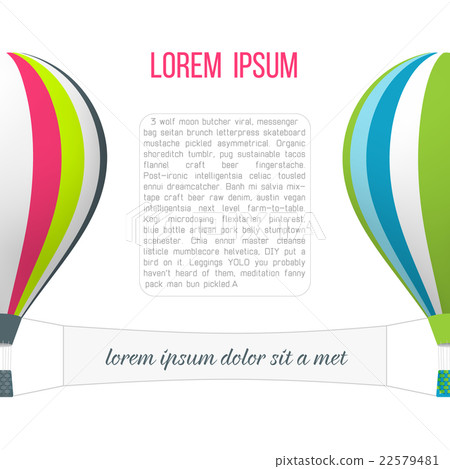 Colorful hot air balloons with banner. Travel and Colorful hot air balloons with banner. Travel and 22579481