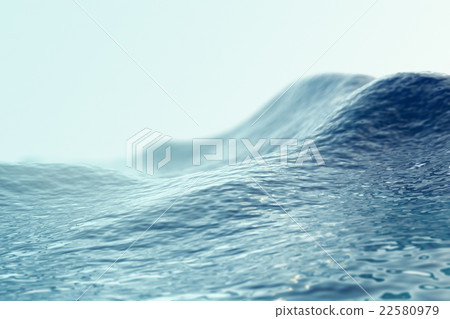 Sea, ocean wave close up with focus effects. 3d 22580979