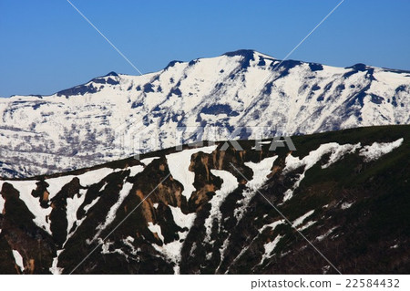 Shimonakeake of snow melting seen from Maruyama Shimonakeake of snow melting seen from Maruyama 22584432