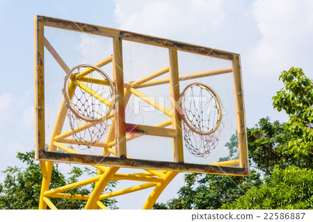 Outdoor basketball two hoops 22586887