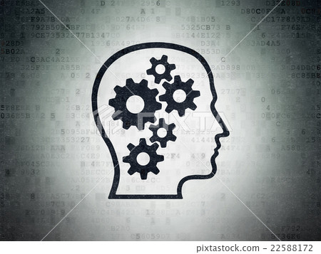 Education concept: Head With Gears on Digital Data Education concept: Head With Gears on Digital Data 22588172