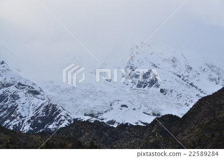 View from Pakistan Tarsin Scenery of Nanga Parbat direction Beautiful mountains and glaciers 22589284