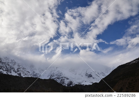 View from Pakistan Tarsin Scenery of Nanga Parbat direction Beautiful mountains and glaciers 22589286