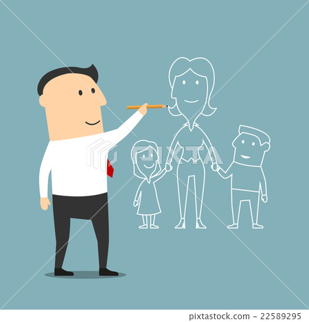 Businessman dreaming about family and love Businessman dreaming about family and love 22589295