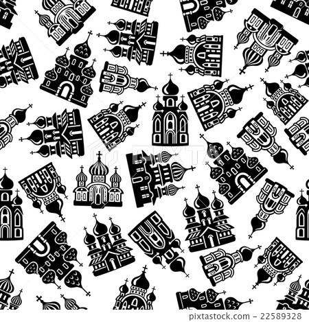 Seamless churches, temples, cathedrals pattern 22589328