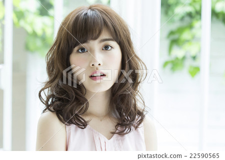 Stock Photo: person, medium hair, perm