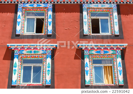 Unique architecture in the colorful windows 22591042
