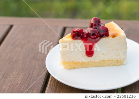 Slice of New York Cheesecake Slice of New York Cheesecake 22591230